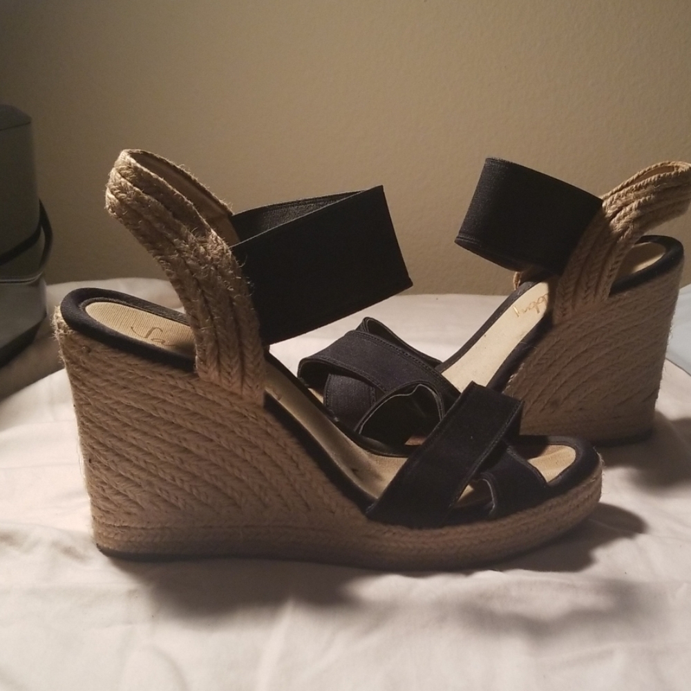 Sam & Libby Jute Heeled Wedges